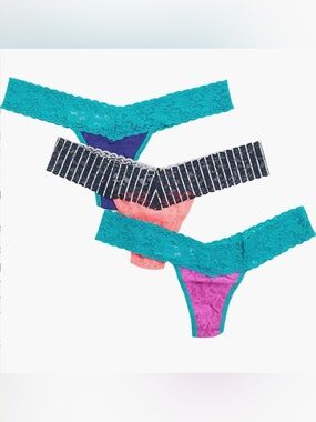 Hanky Panky Low Rise Lace Thong - Pack of 3